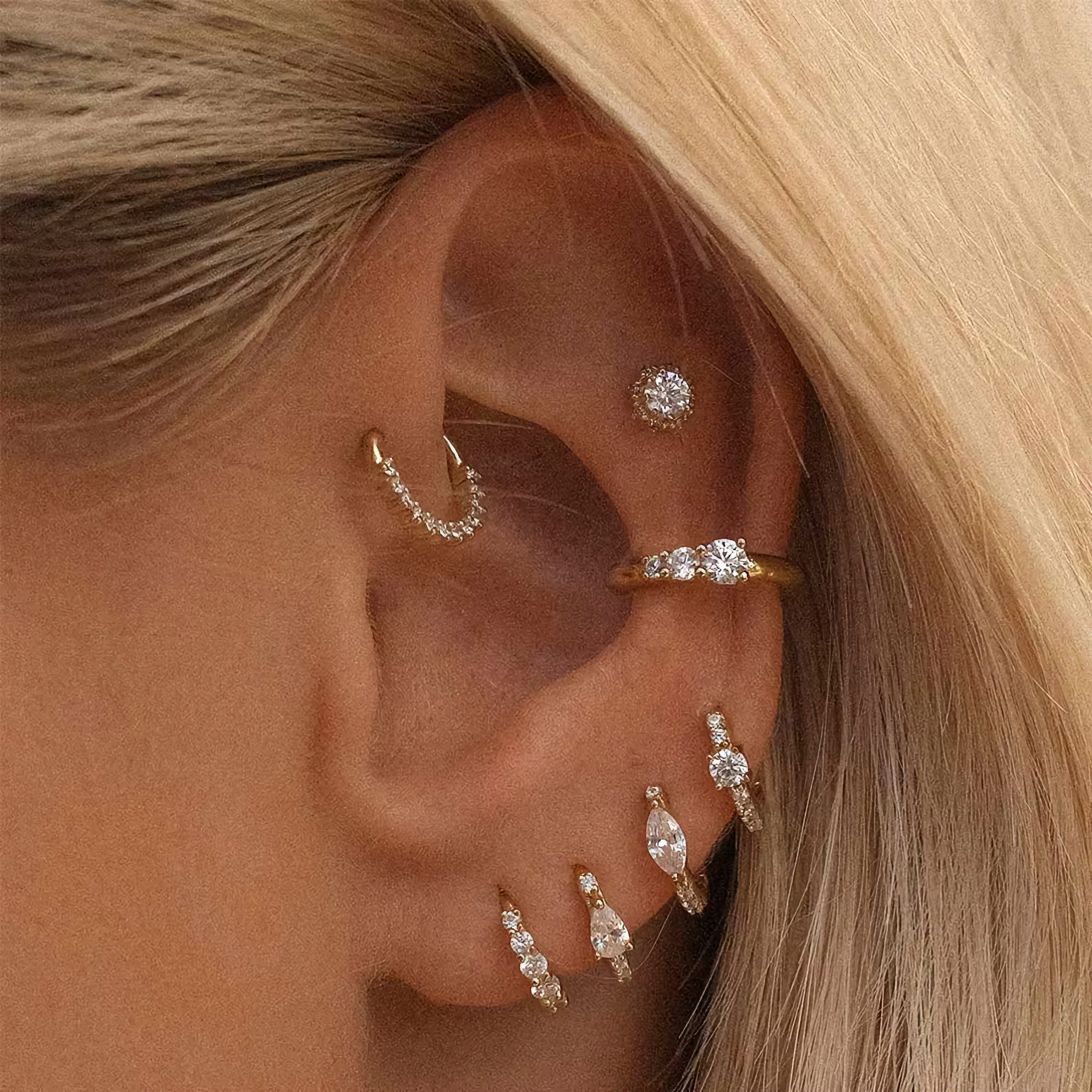 Marquise Sparkle Hoops