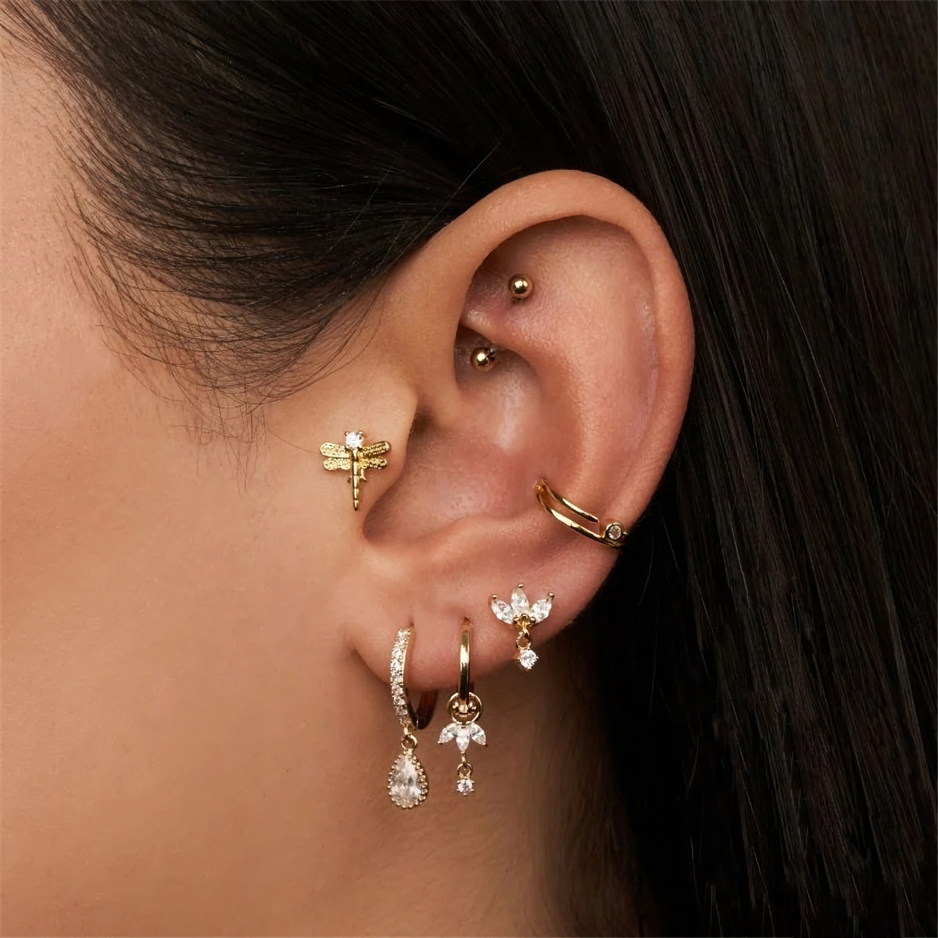 Dazzling Charm Hoops