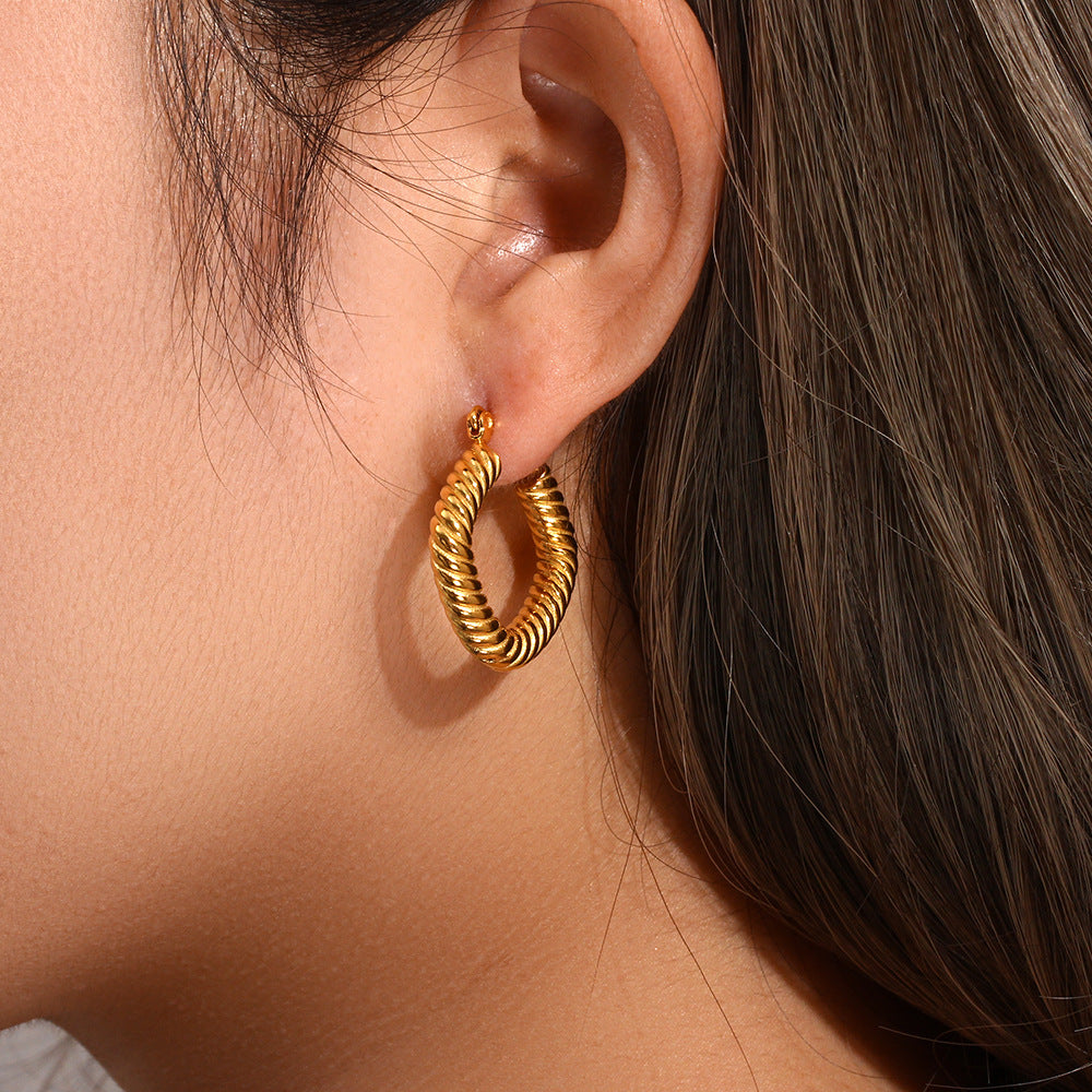 Emani Twisted Square Gold Earrings