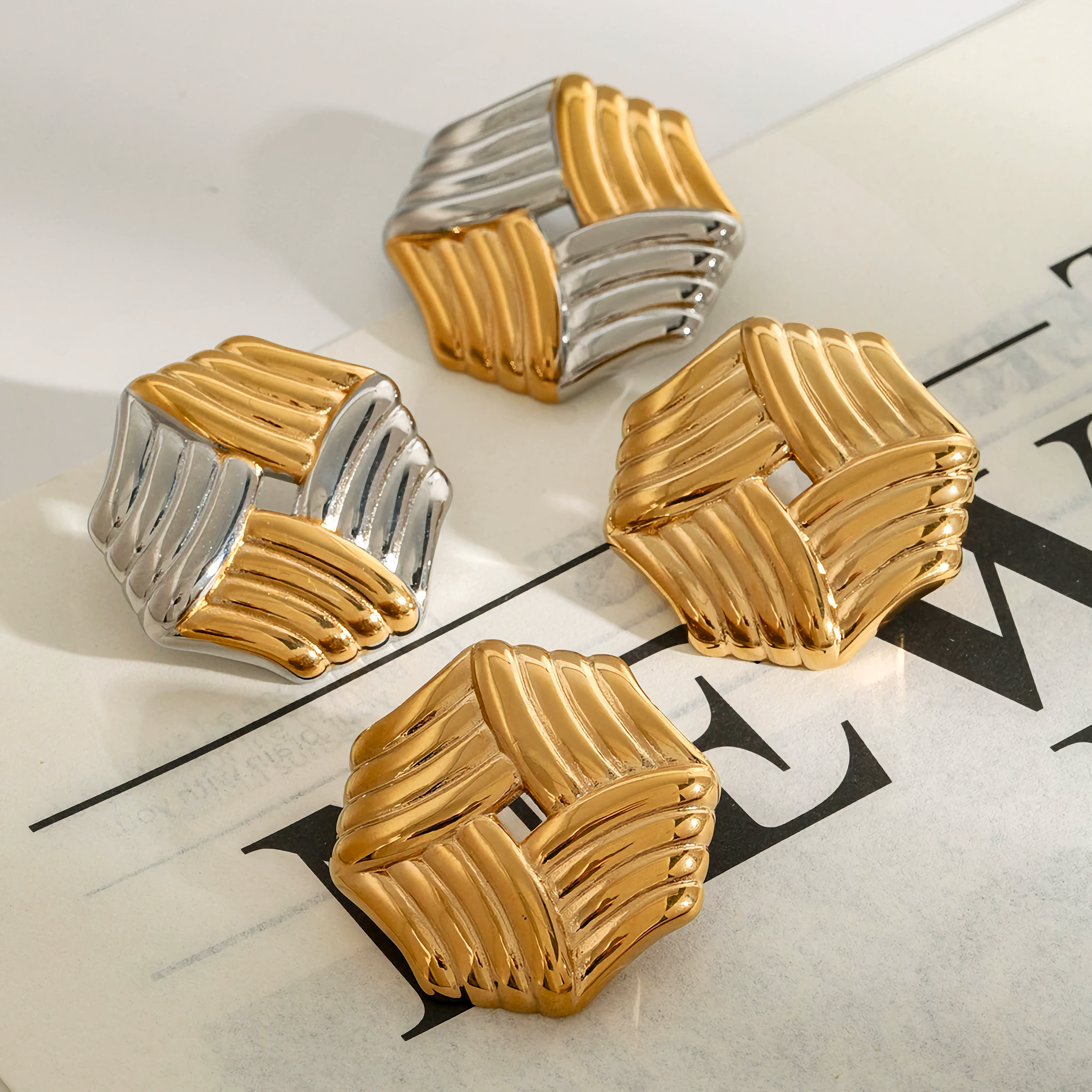 Vanessa Geometric Gold Earrings