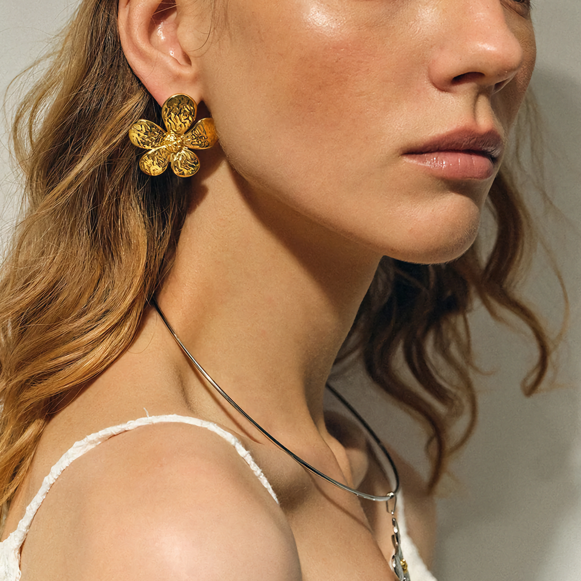 Golden Petal Earrings
