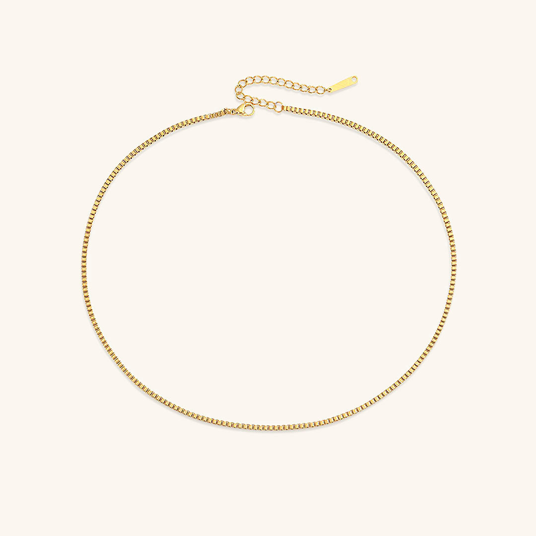 Elegant Gold Box Chain Necklace