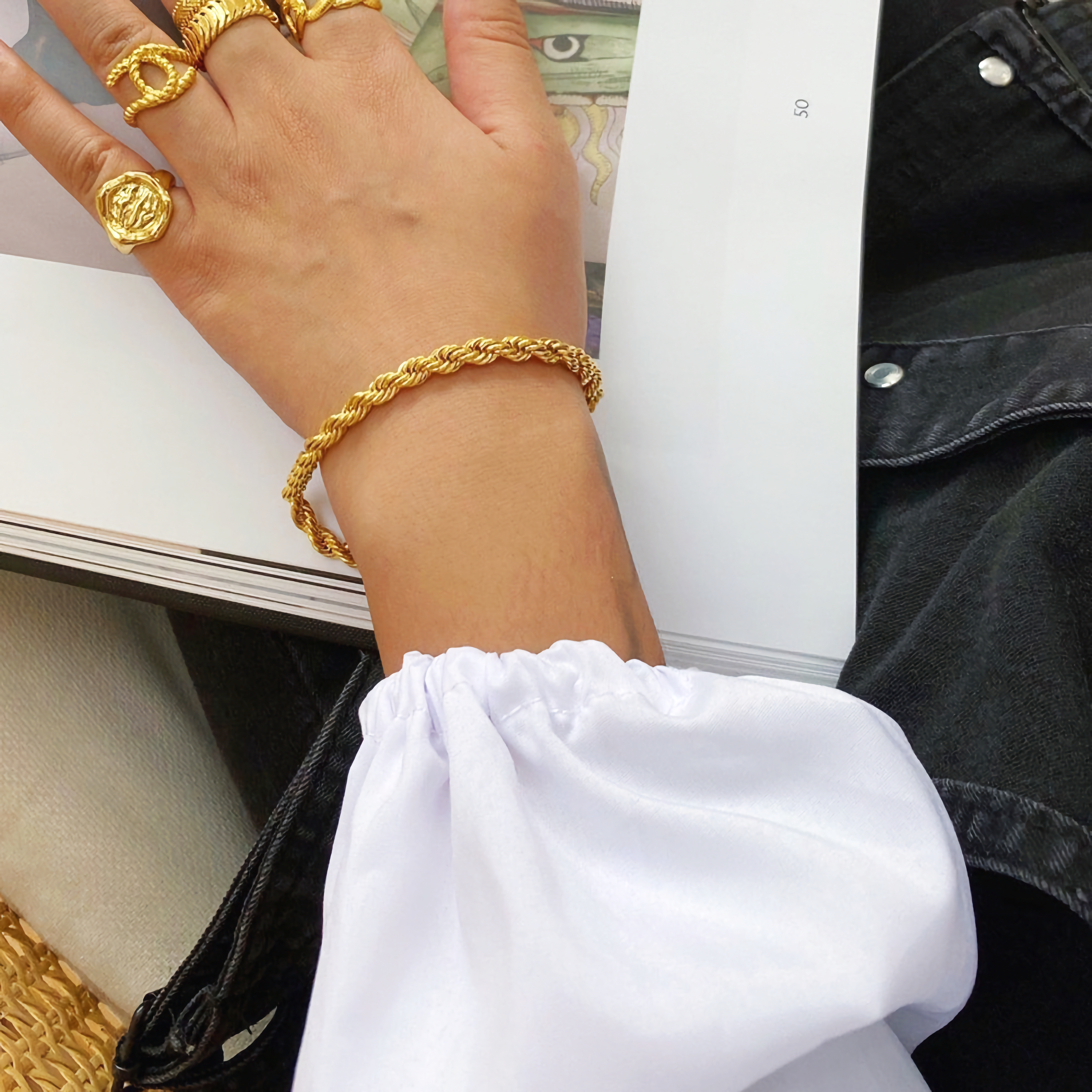 Ethereal Gold Rope Bracelet