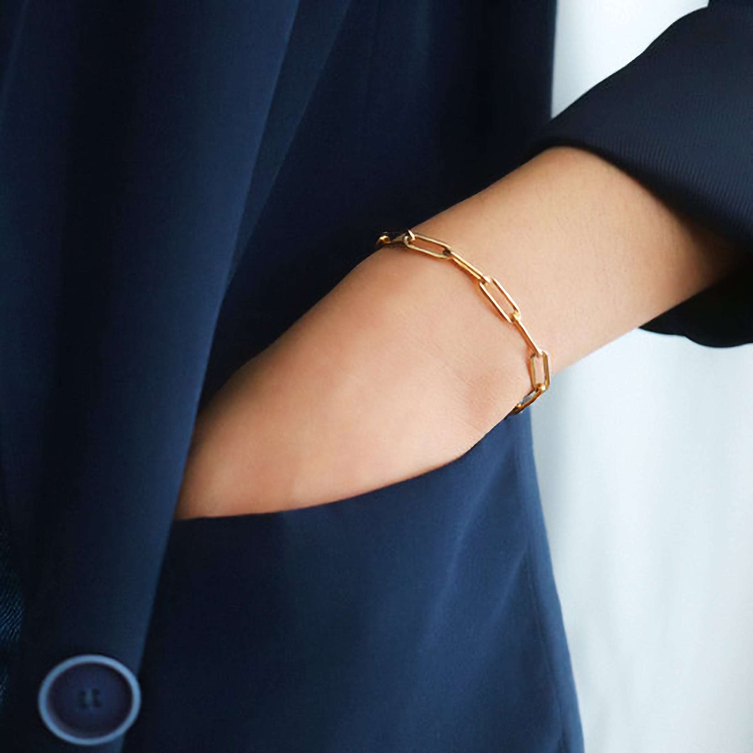 Retro Gold Paperclip Bracelet