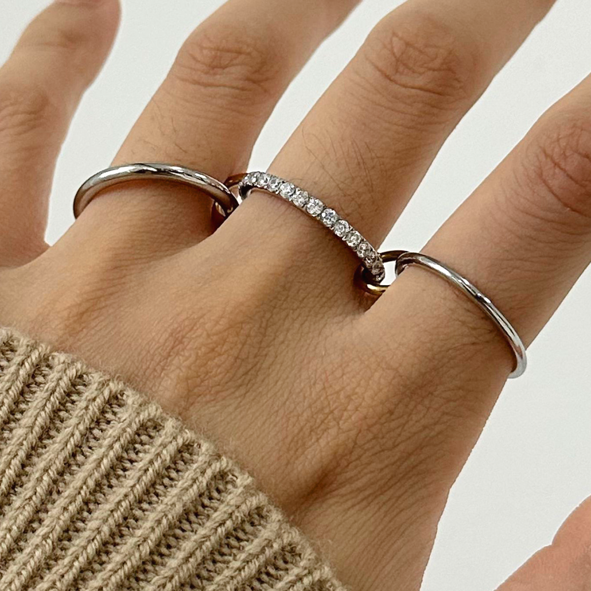 Evadne Sparkle Stack Ring
