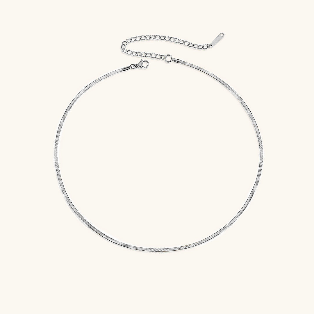 Elegant Herringbone Gold Necklace