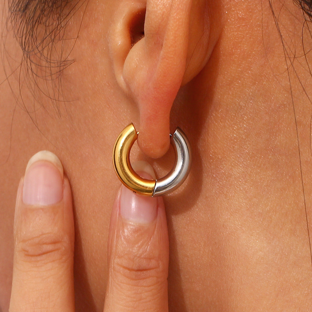 Ingrid Elegant Dual-Tone Hoops