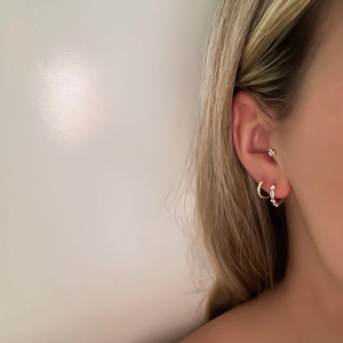 Aila Shimmer Diamond Hoops