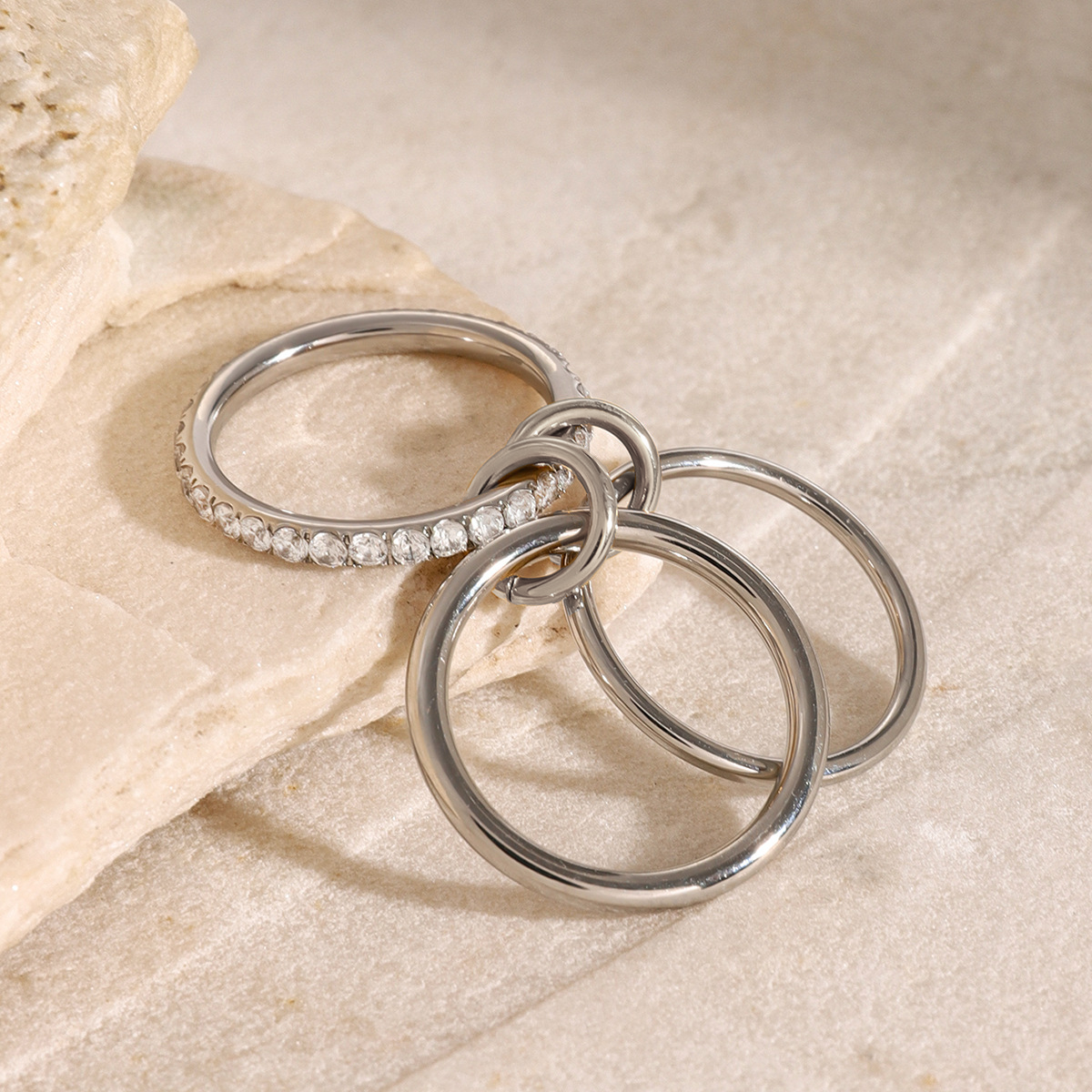 Evadne Sparkle Stack Ring