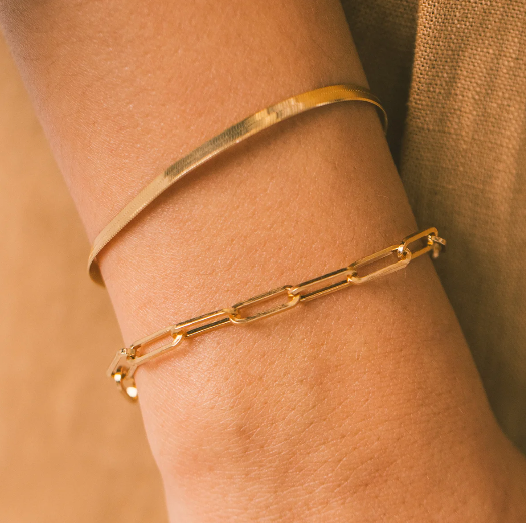 Retro Gold Paperclip Bracelet