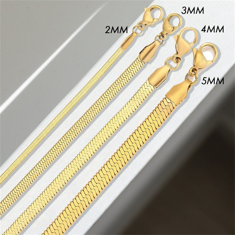 Elegant Herringbone Gold Necklace