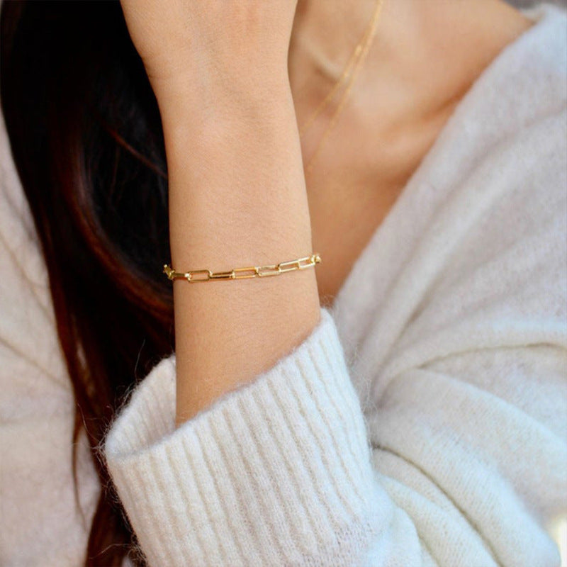 Retro Gold Paperclip Bracelet