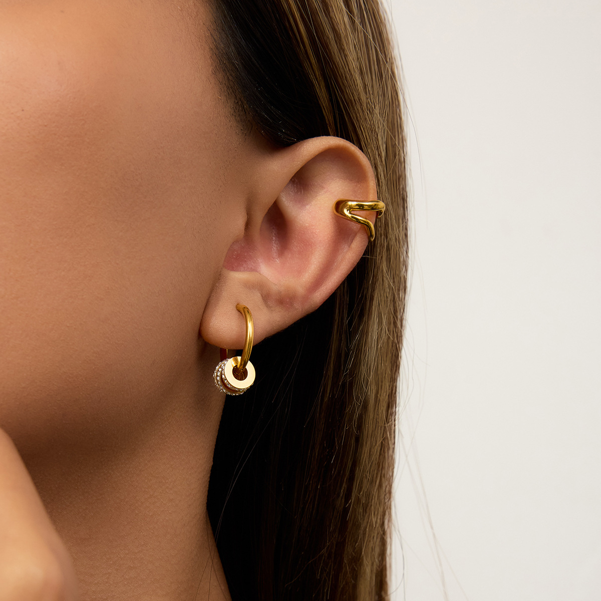 Rosiel Sculpted Gold Ear Cuffs