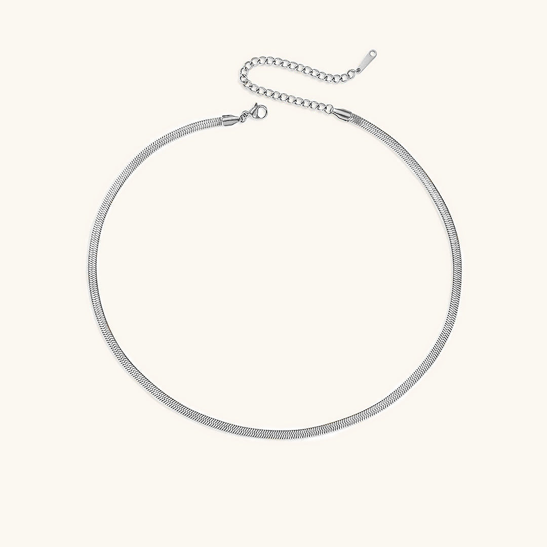 Elegant Herringbone Gold Necklace