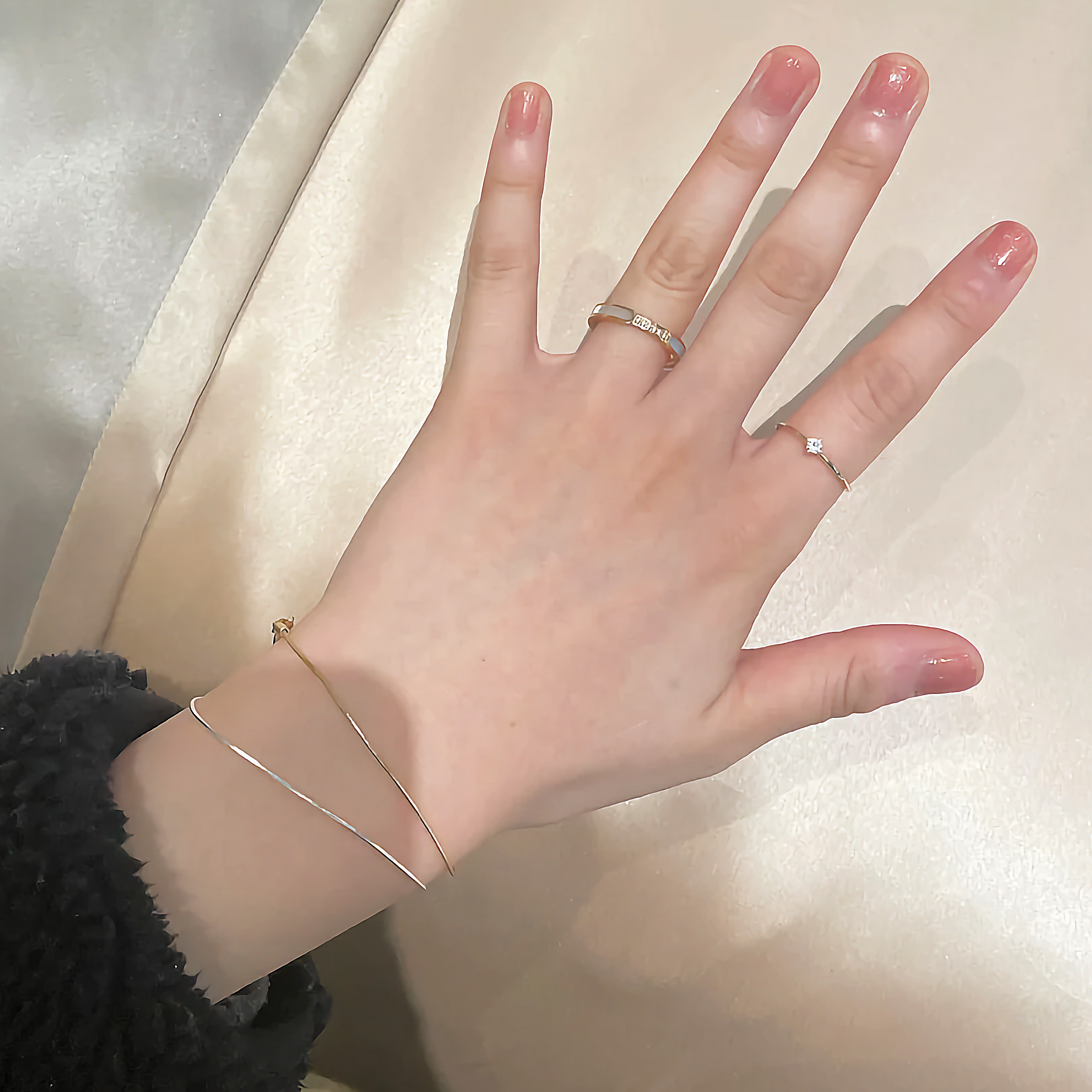 Radiant Gold Diamond Simulant Ring
