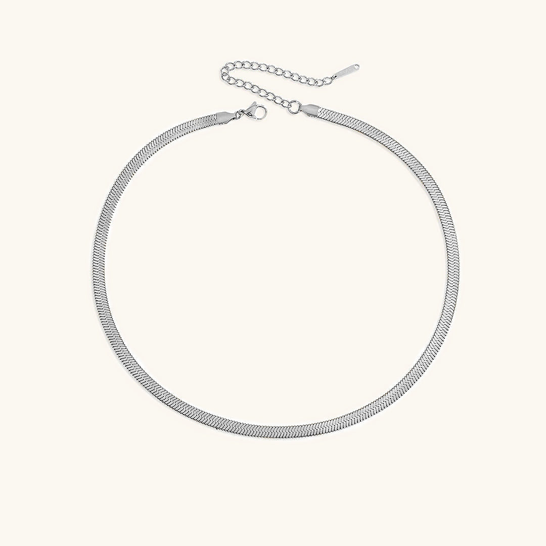 Elegant Herringbone Gold Necklace