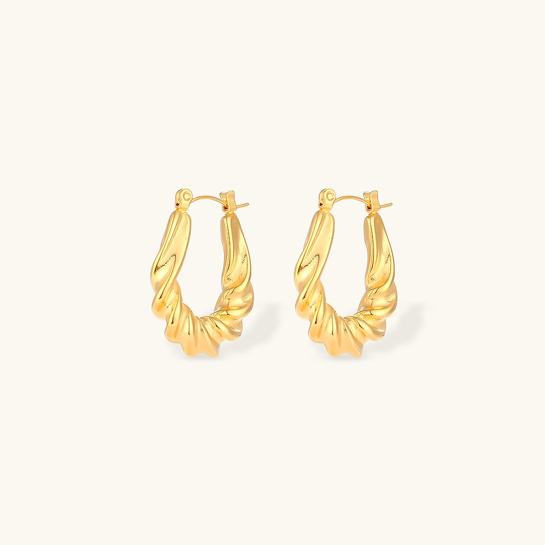 Sculpted Spiral Hoop Earrings