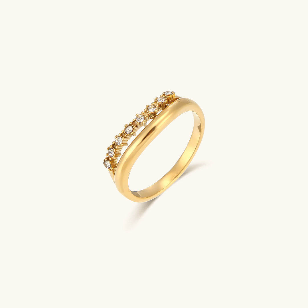 Adeline Emerald & Diamond Simulant Gold Ring