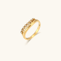 Adeline Emerald & Diamond Simulant Gold Ring