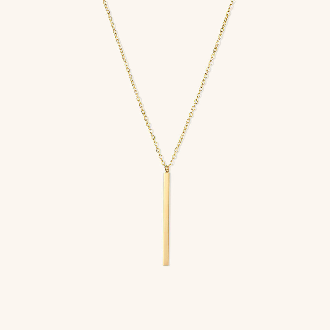 Elegant Gold Bar Pendant Necklace