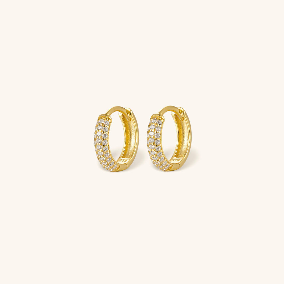 Sparkle Paved Huggie Hoops