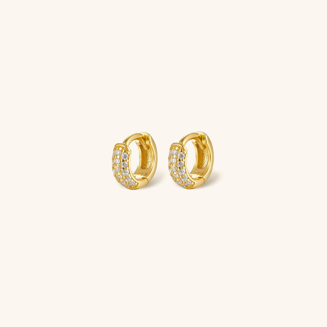 Sparkle Paved Huggie Hoops