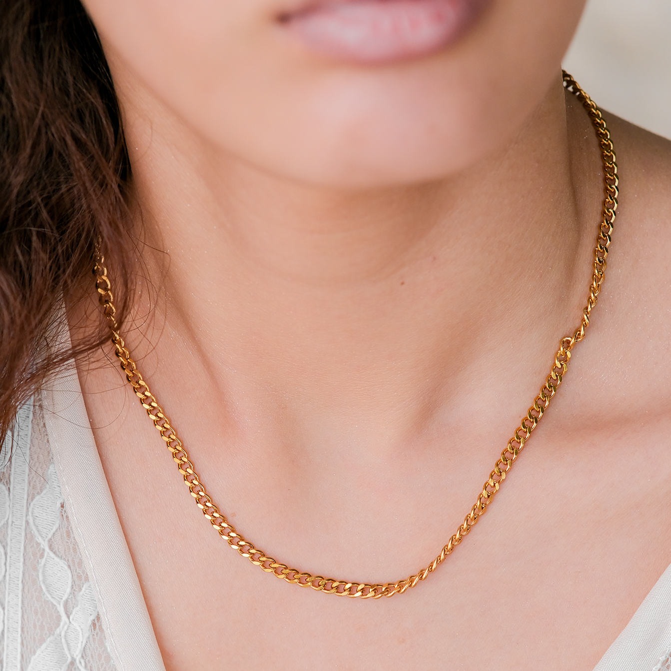 Gold Sparkle Chain Necklace