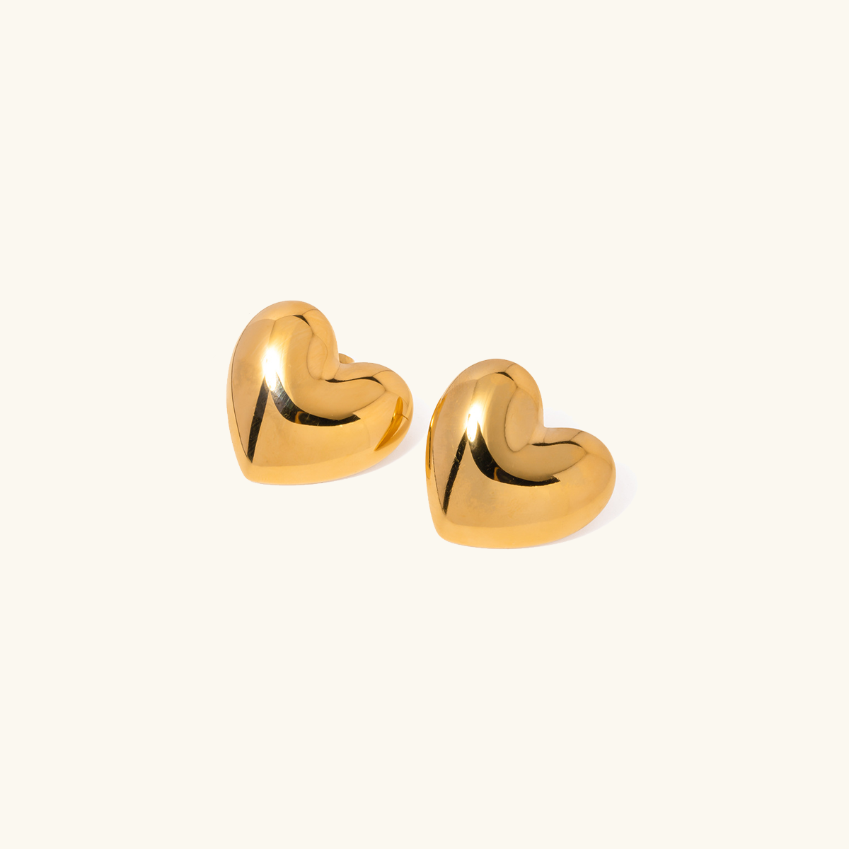Cherish Heart Gold Earrings
