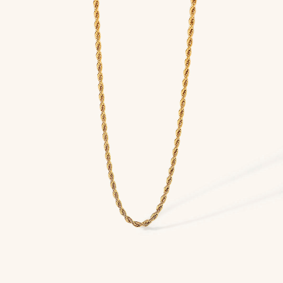 Gold Rope Chain Elegance Necklace