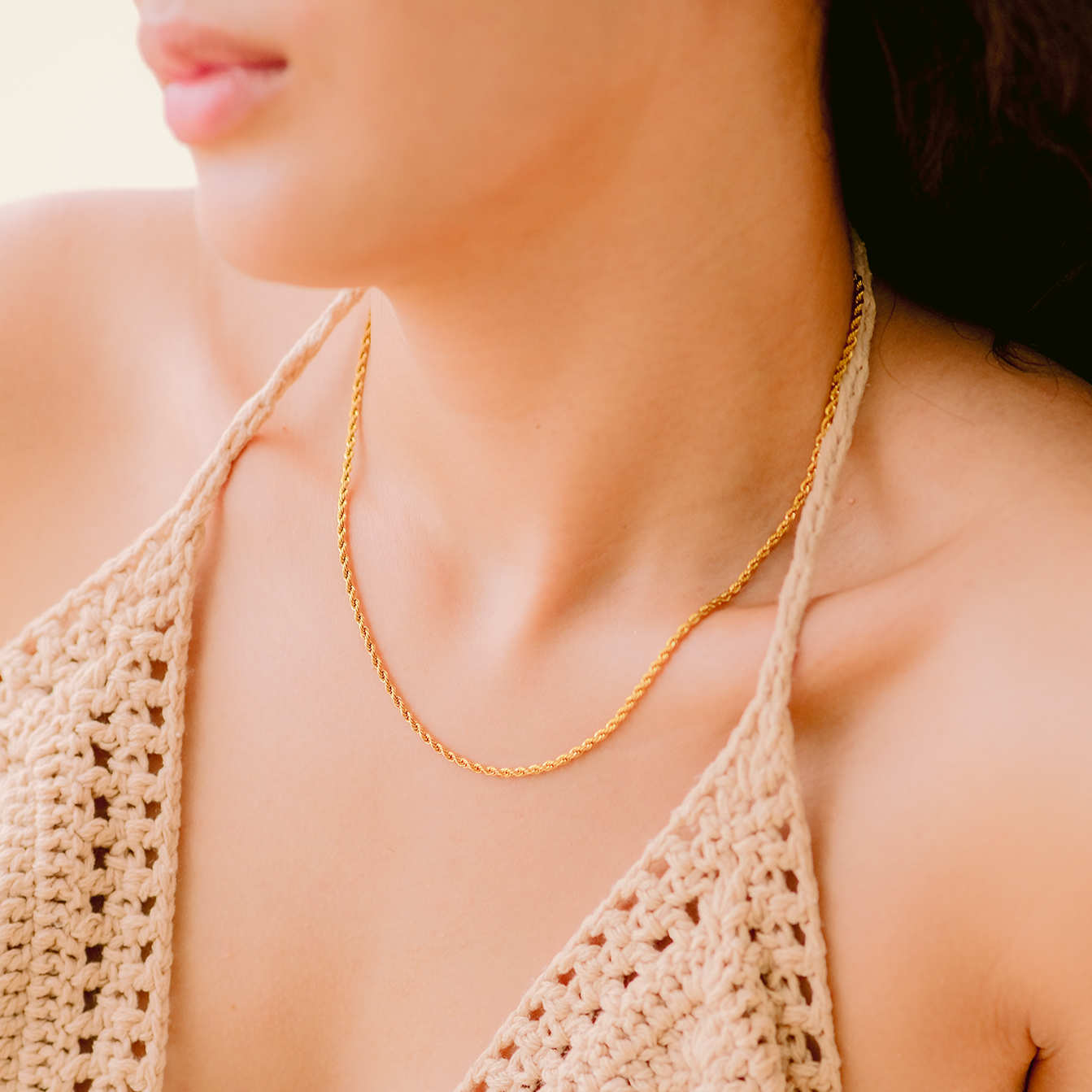 Gold Rope Chain Elegance Necklace