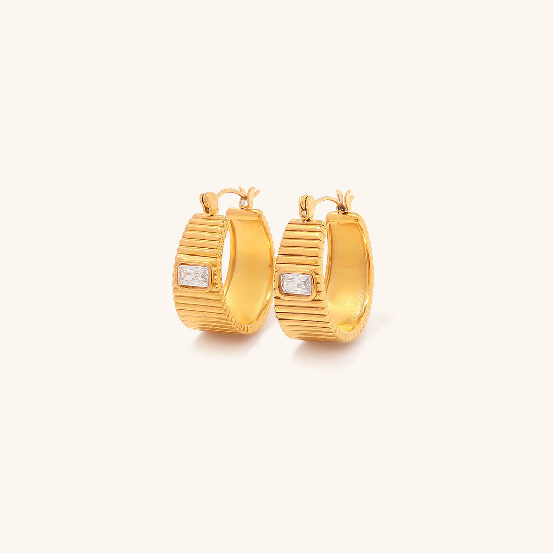 Carole Sparkling Gold Hoops