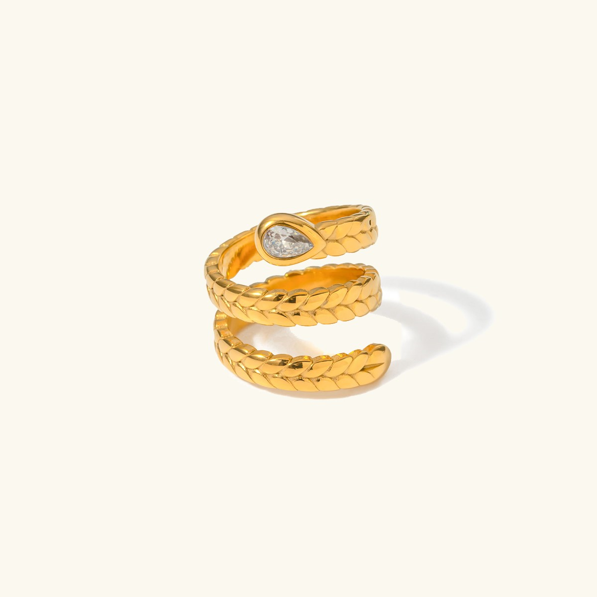 Ethereal Serpent Gold Ring