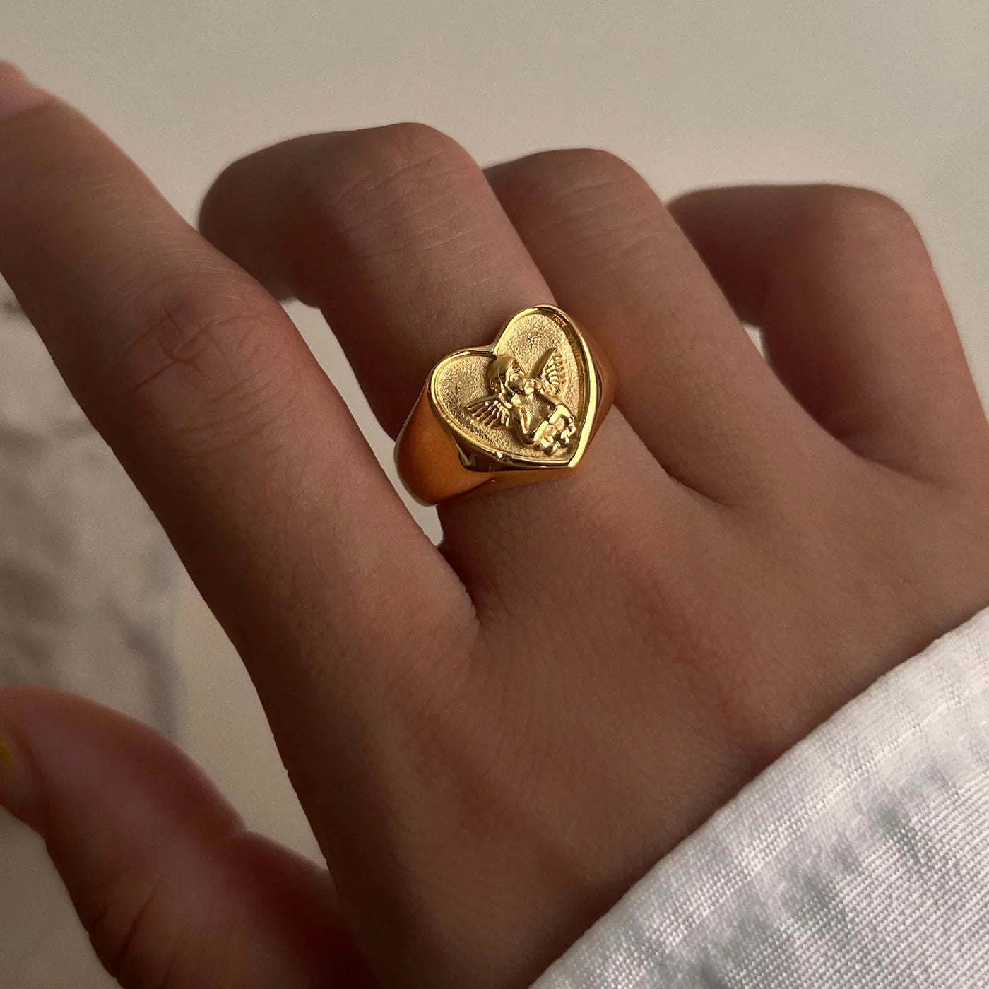 Guardian Angel Gold Ring