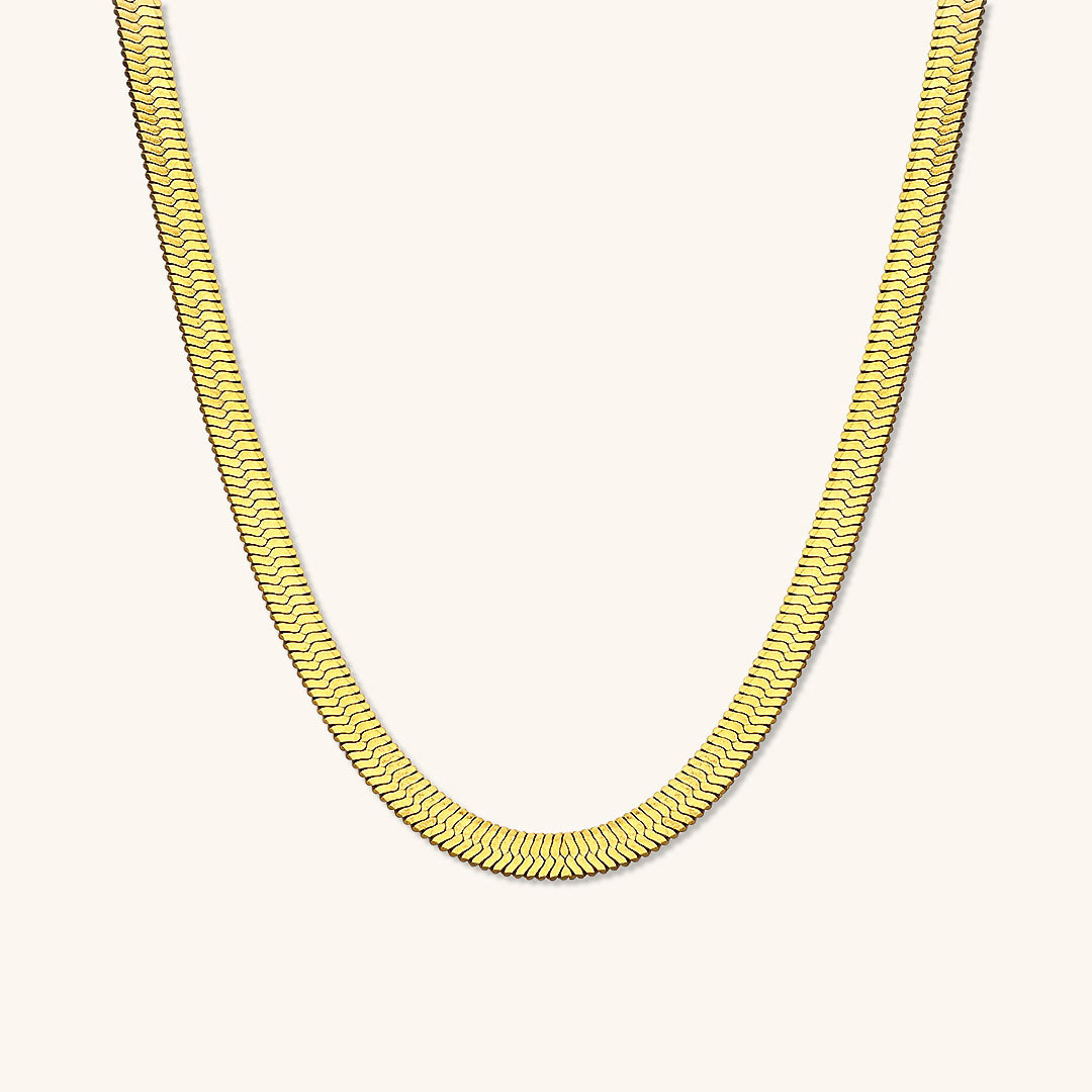 Elysian Gold Herringbone Chain Necklace