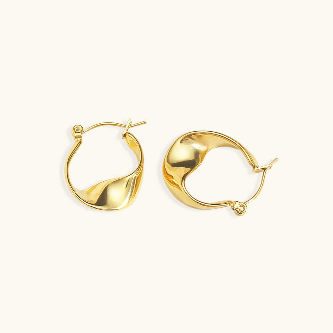 Asymmetric Glamour Hoop Earrings