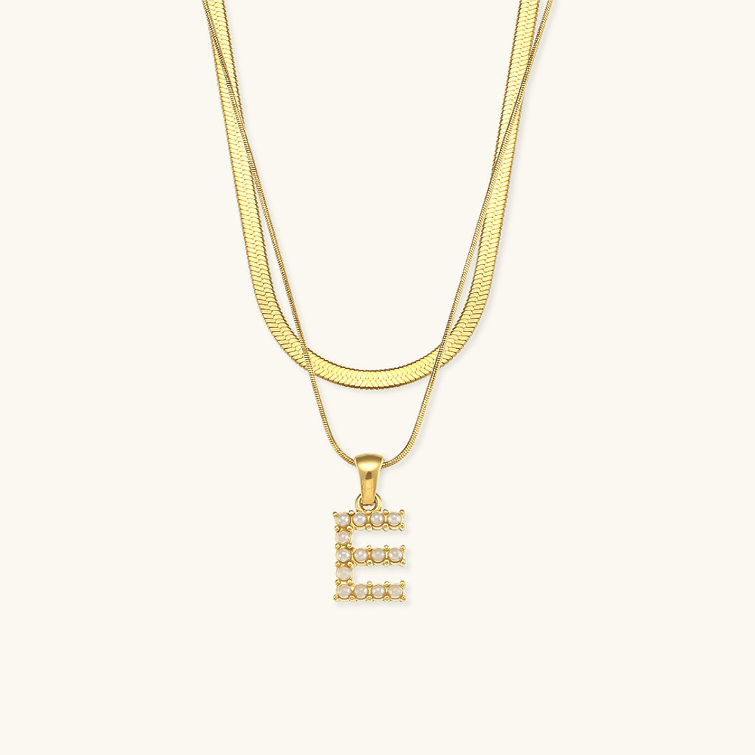 Personalized Pearl & Gold Initial Necklace