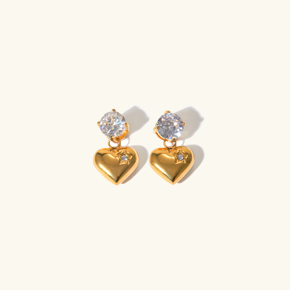 Emmeline Sparkling Heart Earrings