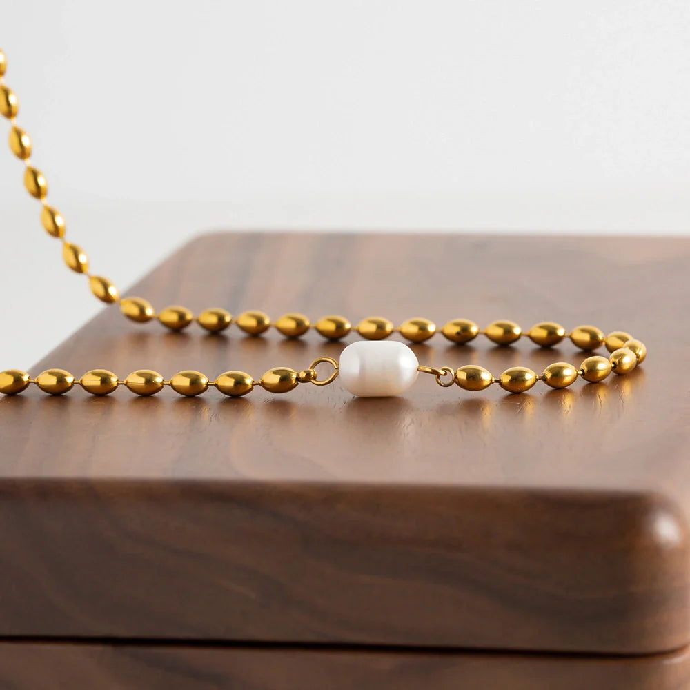 Oceanic Pearl Strand Necklace