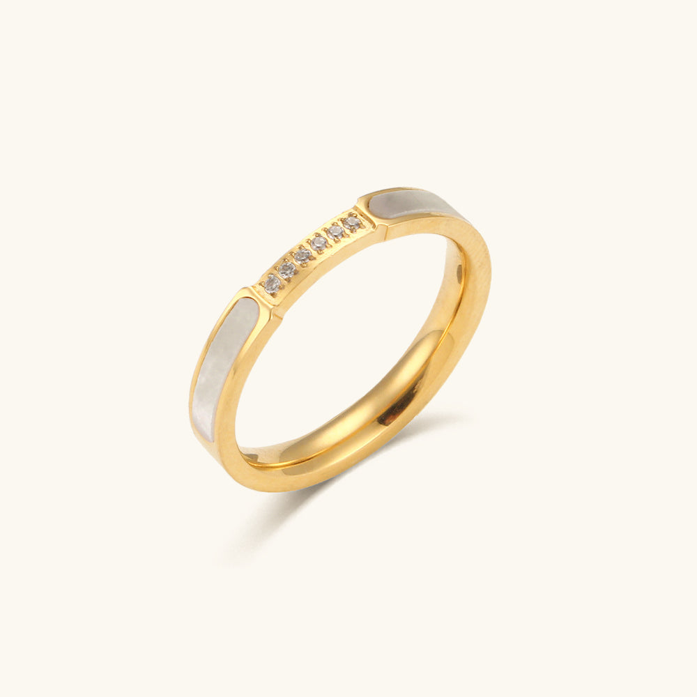 Radiant Gold Diamond Simulant Ring
