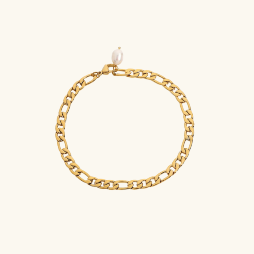 Elegant Pearl Gold Anklet