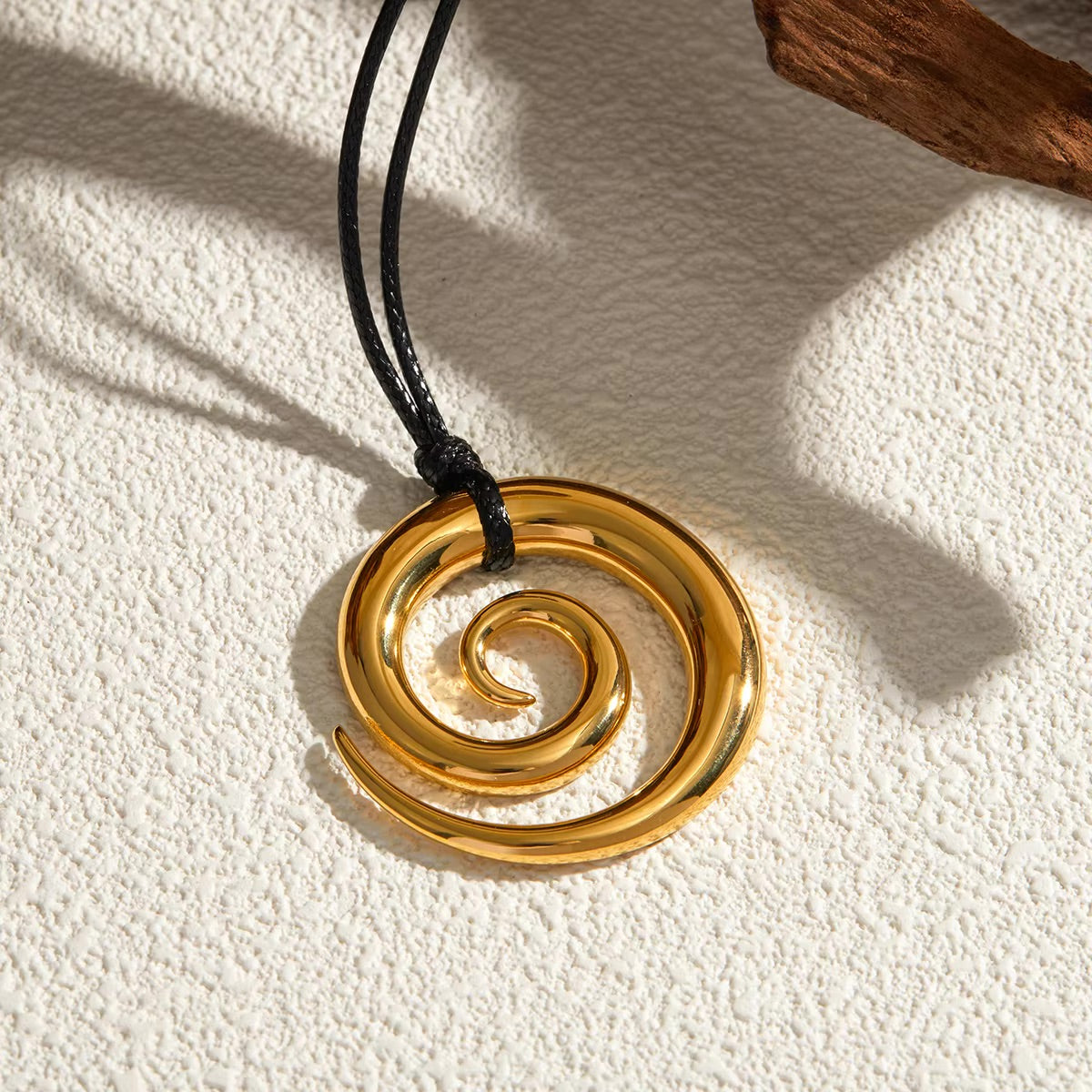 Gold Spiral Rope Necklace