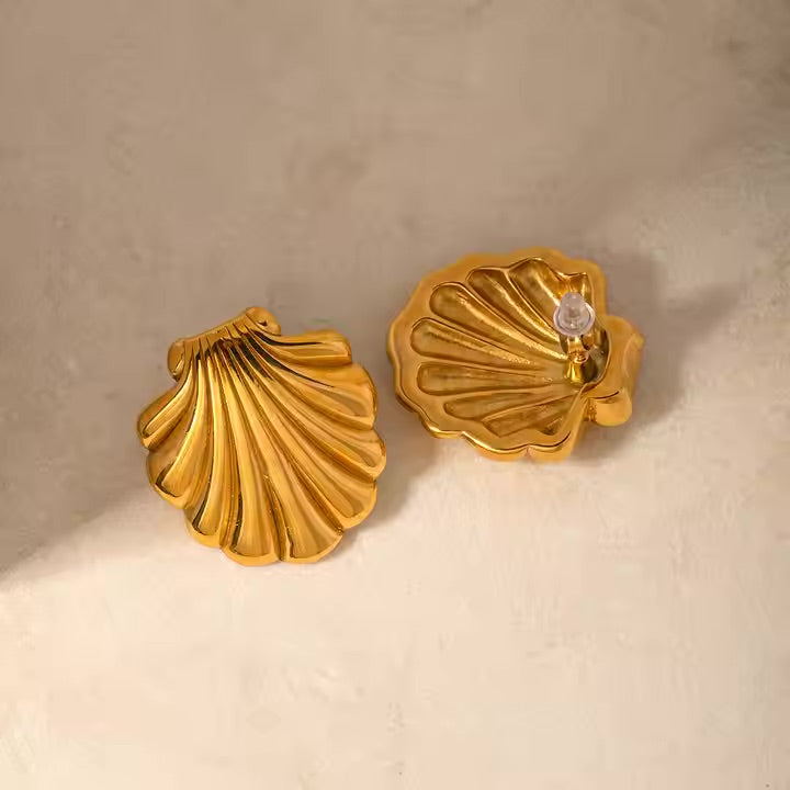 Coastal Gold Seashell Dangles