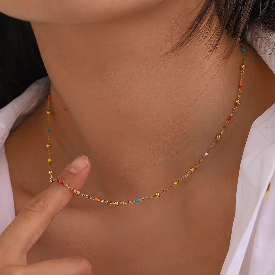 Amphitrite Beaded Gold Chain Necklace