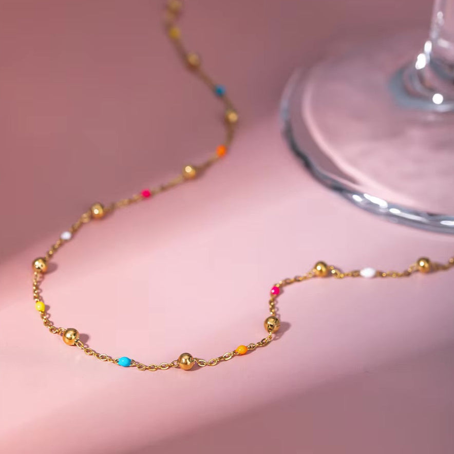 Amphitrite Beaded Gold Chain Necklace