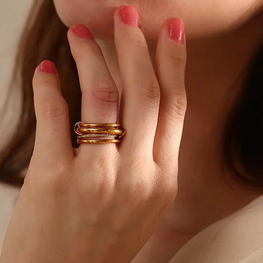Christabel Sparkling Diamond Ring Stack