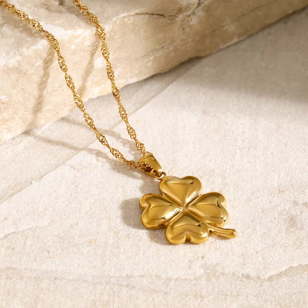 Golden Clover Charm Necklace