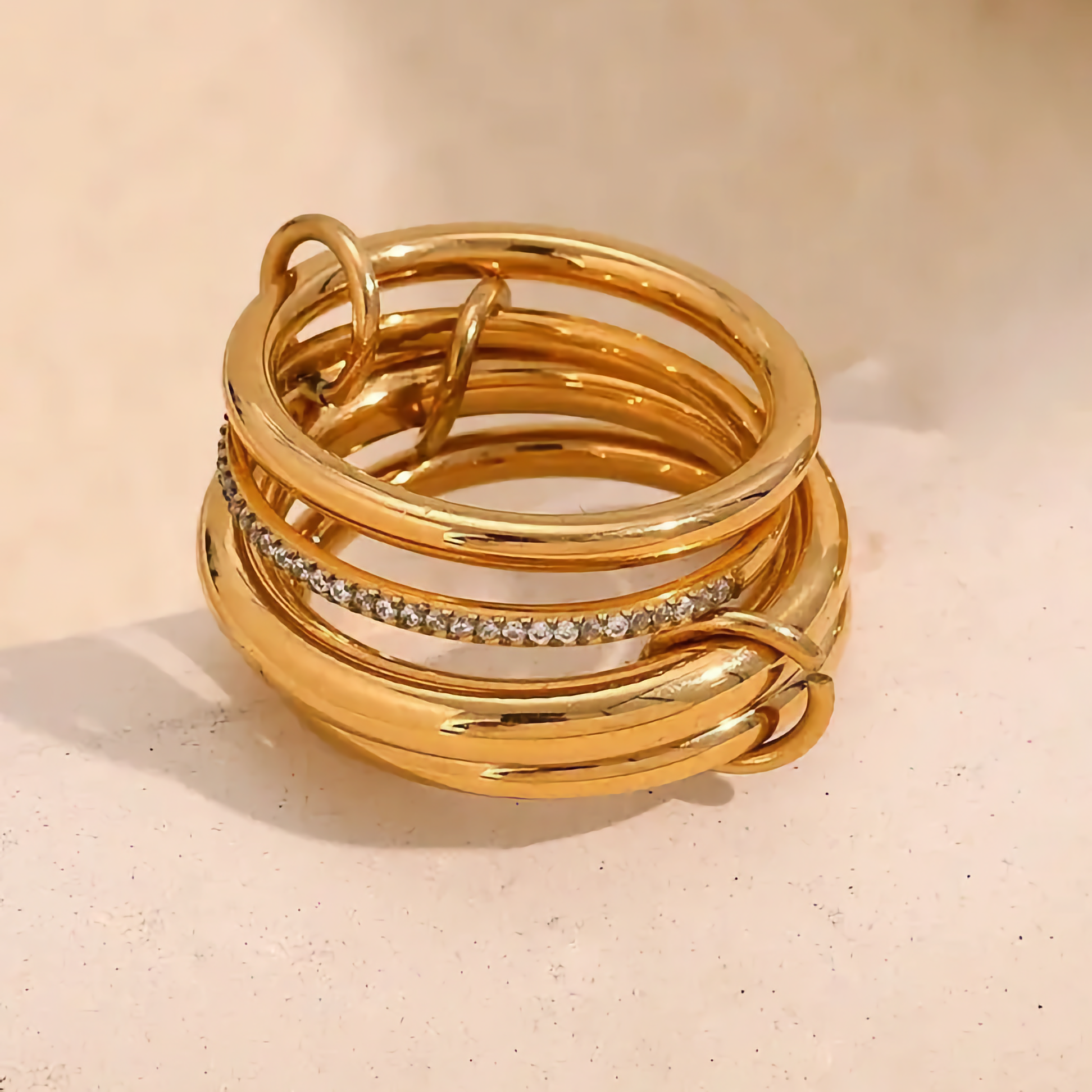 Christabel Sparkling Diamond Ring Stack