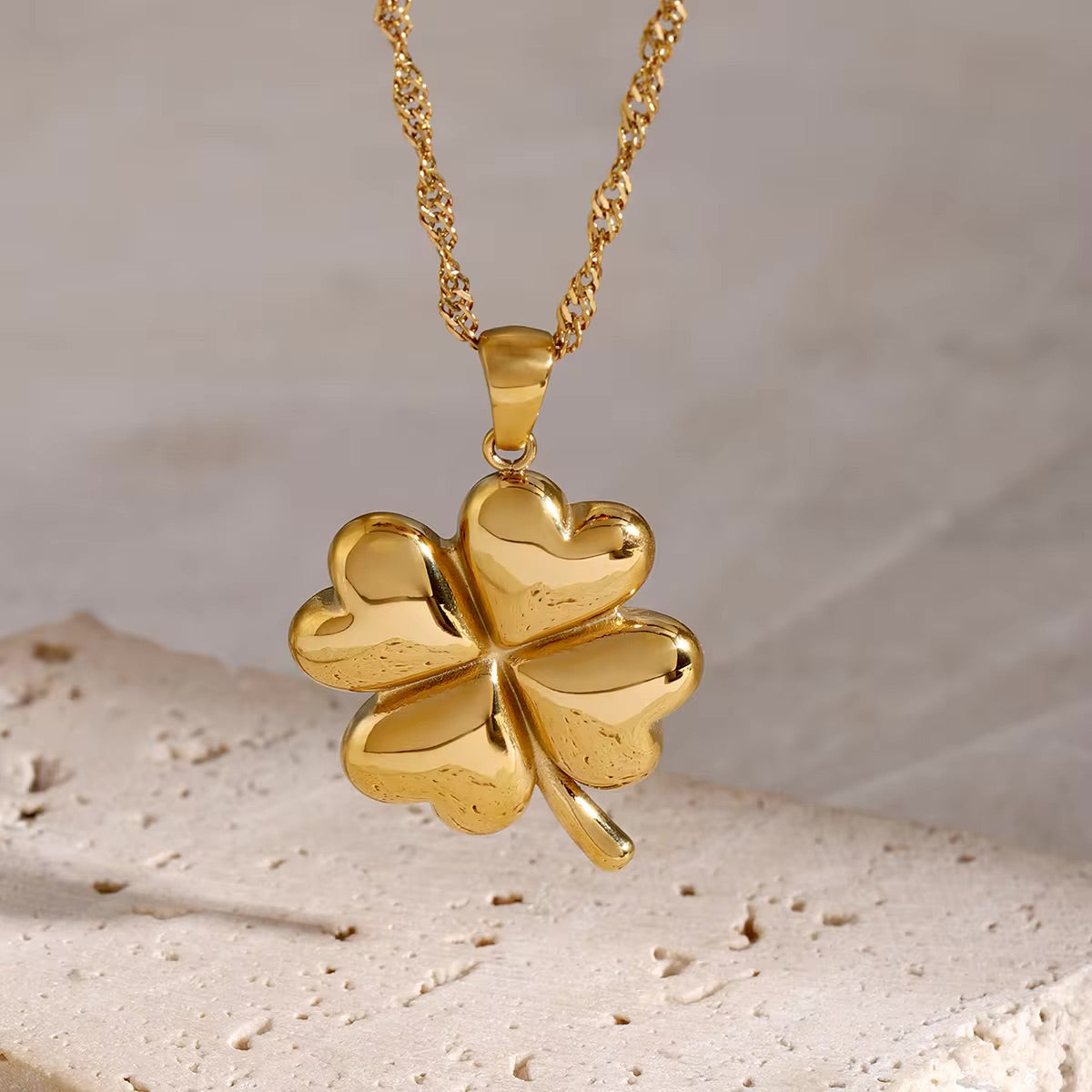 Golden Clover Charm Necklace