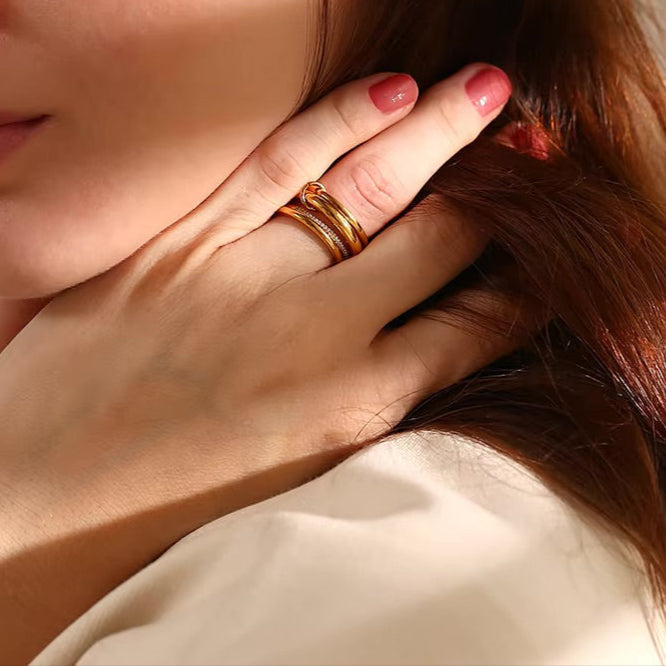 Christabel Sparkling Diamond Ring Stack