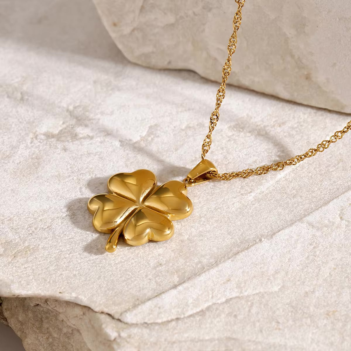 Golden Clover Charm Necklace